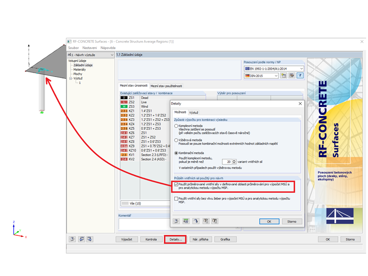 Posouzení s průměrovanými vnitřními silami