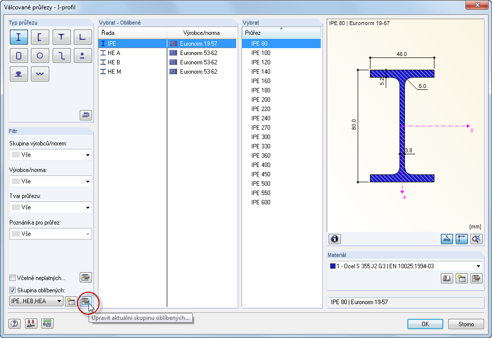 Favoritengruppe in der Querschnittsbibliothek anlegen
