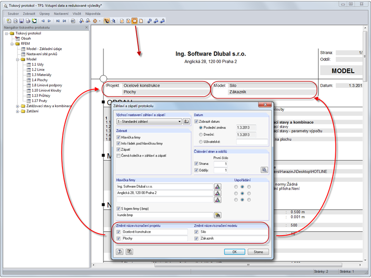 Změna názvu a označení projektu pro tiskový protokol