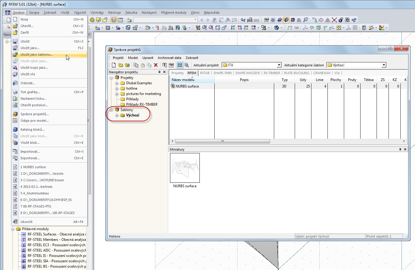 Anlegen von Vorlagen