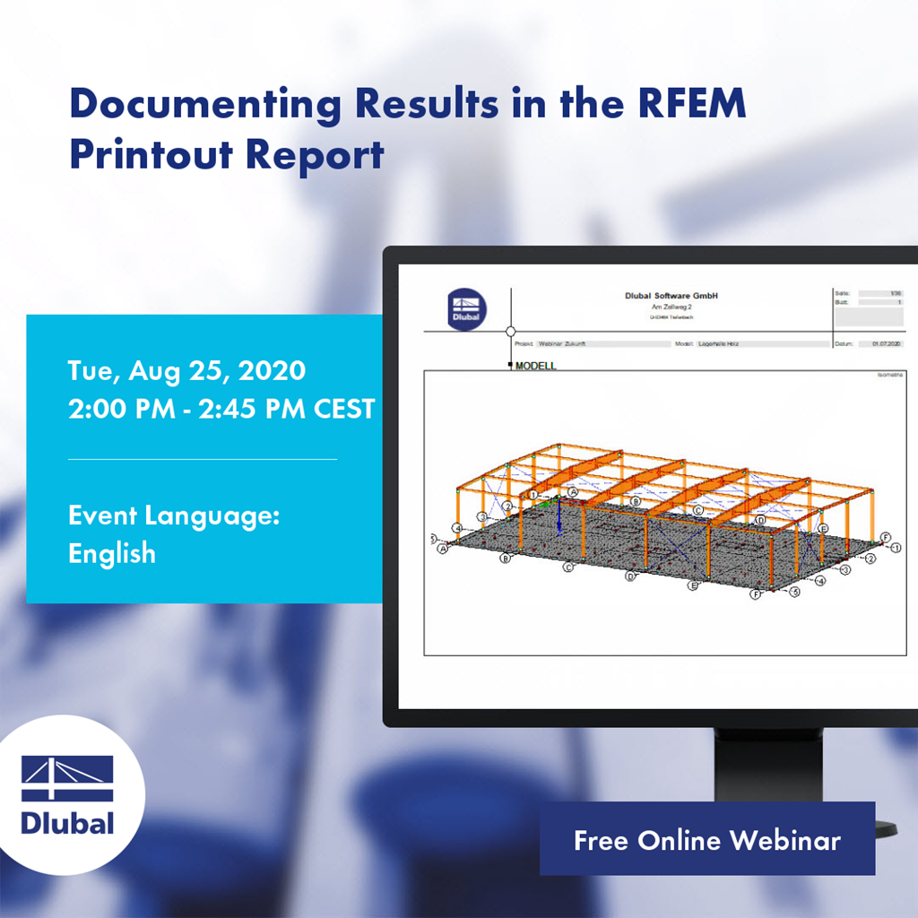 Dokumentace výsledků ve výstupním protokolu programu RFEM