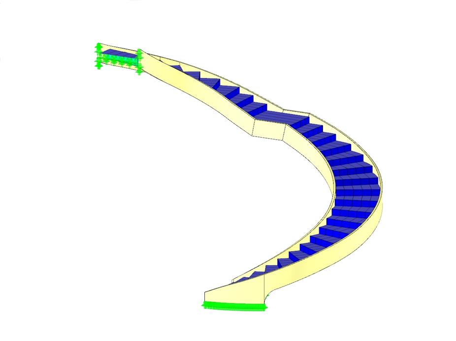Model ocelového schodiště