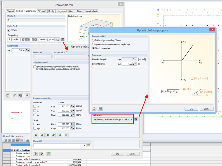 Definition des Reibungsbeiwertes in den Parametern der Flächenbettung