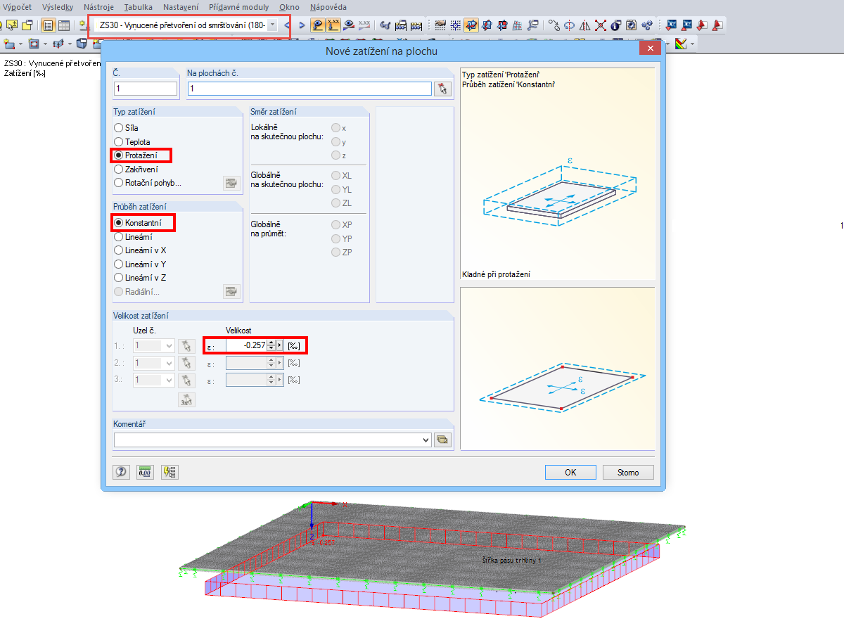 Definition der zwangserzeugenden Schwinddehnung