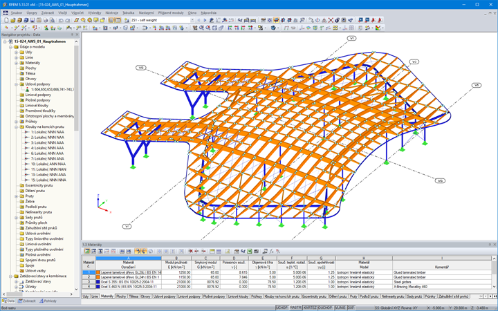3D model nosné konstrukce budovy nádraží Crossrail Station Abbey Wood v programu RFEM (© enartec - engineering + architecture)