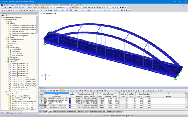 3D model silničního mostu Güsen B 10 v programu RSTAB (© grbv)