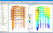 3D model a deformace vyhlídkové věže v programu RSTAB (© WIEHAG GmbH)