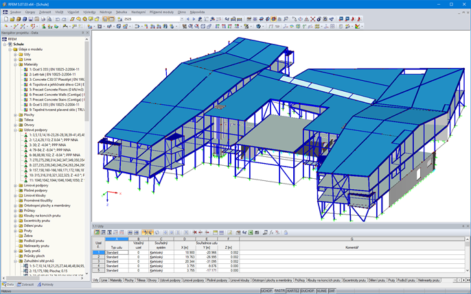 3D-Modell der Schule in RFEM (© DBC AS)