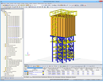 3D-Modell der Tragkonstruktion des Trockenmischwerkes in RSTAB (© Dietz Würtele)