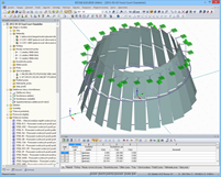 3D model nosné konstrukce ze skleněných lustrů v programu RSTAB (© www.stutzkiengineering.com)