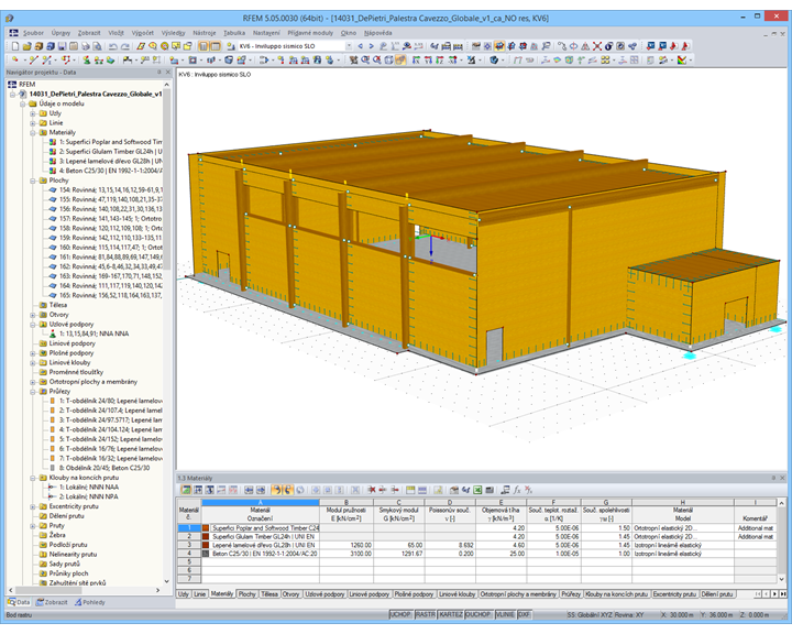 3D model tělocvičny v programu RFEM (© Studio Ergodomus)