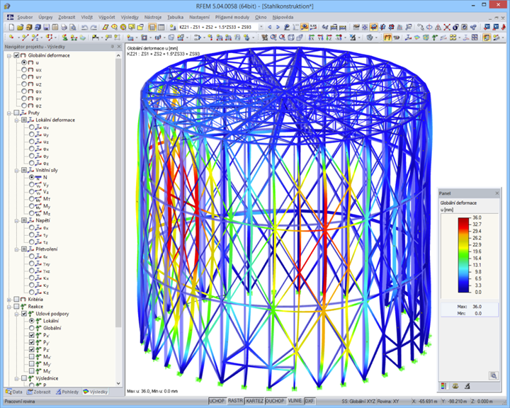 3D model s deformacemi v programu RFEM (©Knapp)