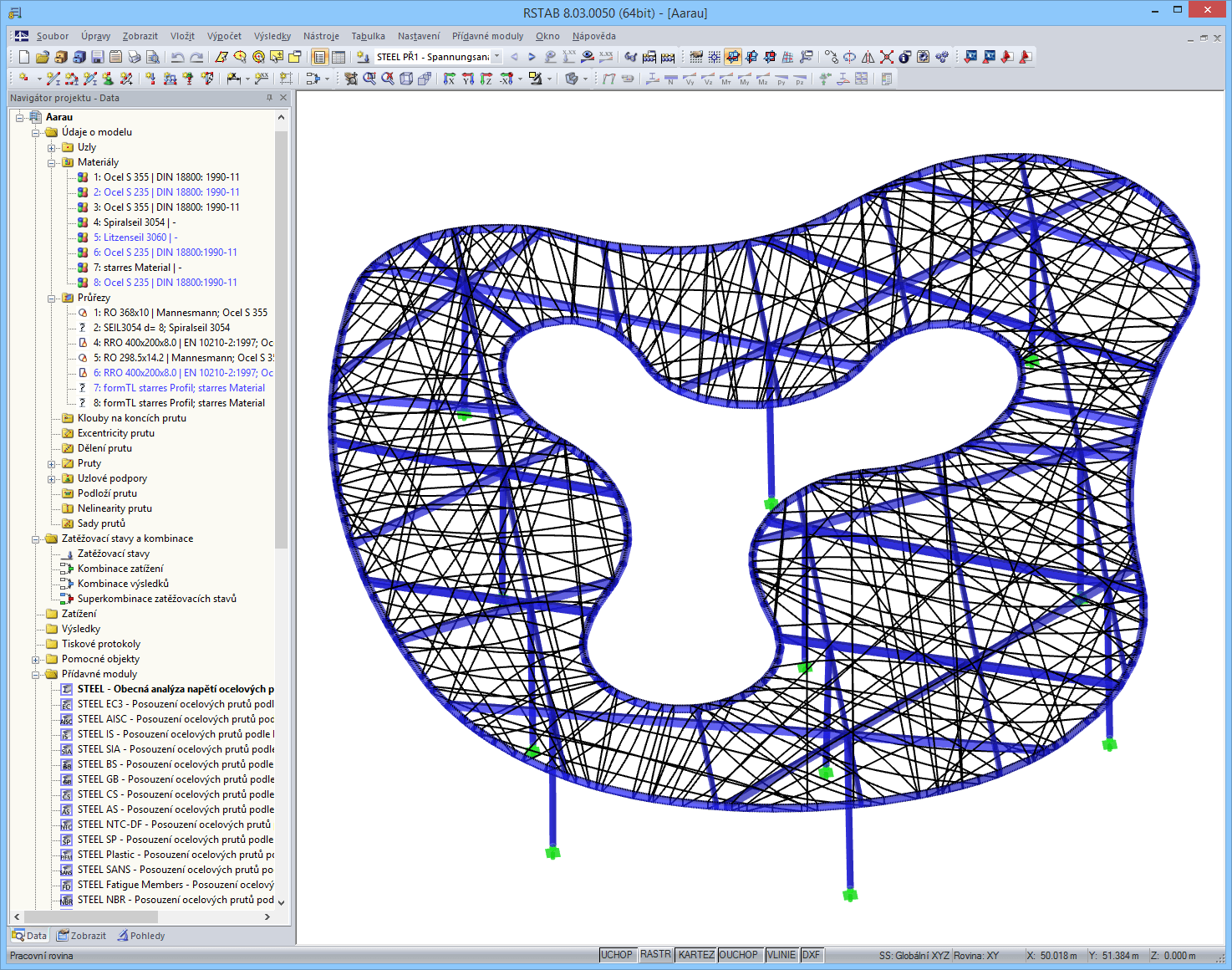 3D model autobusového nádraží v programu RSTAB (© formTL)