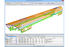 Model londýnské železniční stanice Canary Wharf  v programu RSTAB (© WIEHAG)