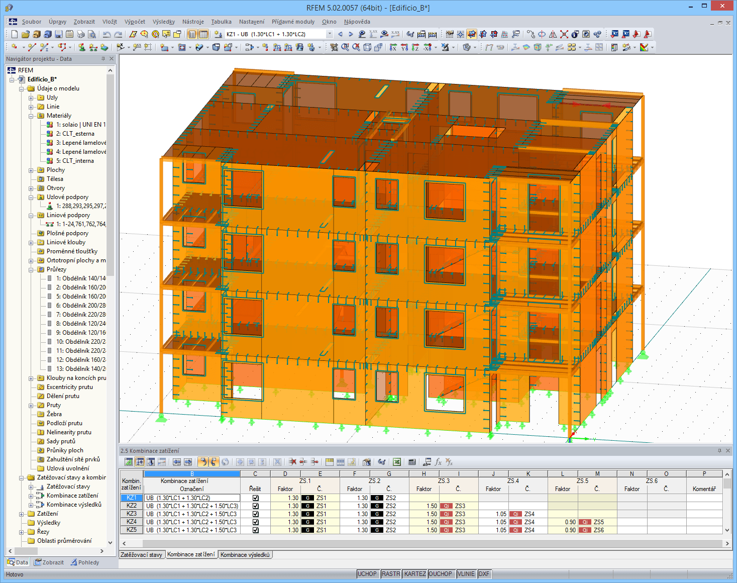 Model bytového domu B v programu RFEM (© Rubner)