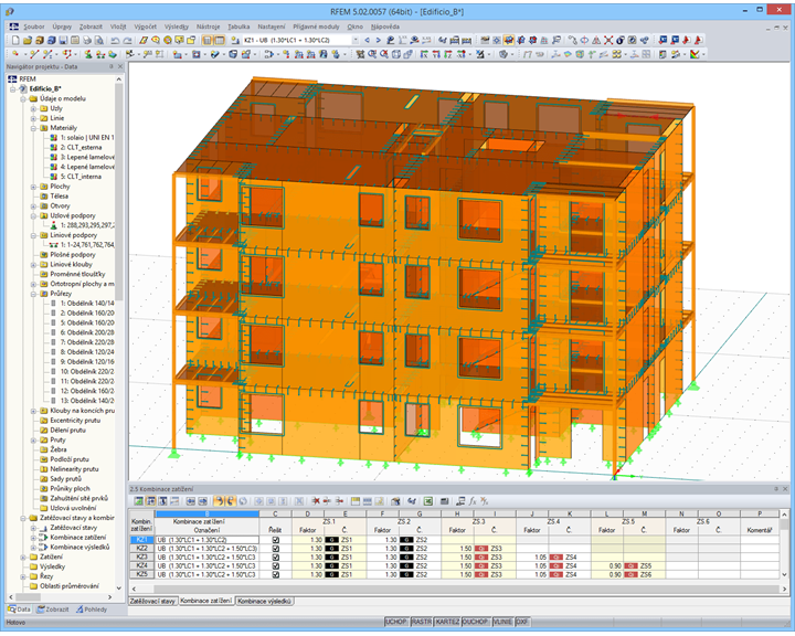 Model bytového domu B v programu RFEM (© Rubner)