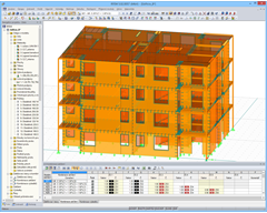 Model bytového domu B v programu RFEM (© Rubner)