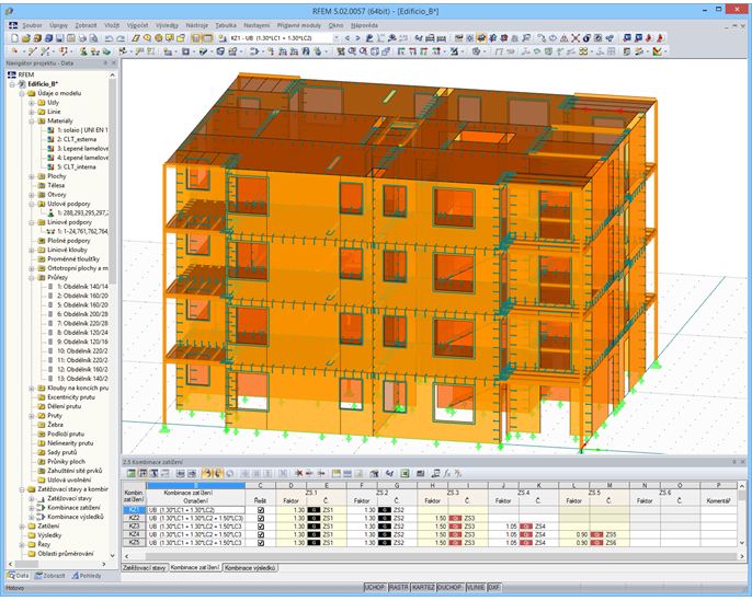 Model bytového domu B v programu RFEM (© Rubner)