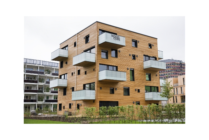 Pohled na Woodcube (© Isenmann Ingenieure)