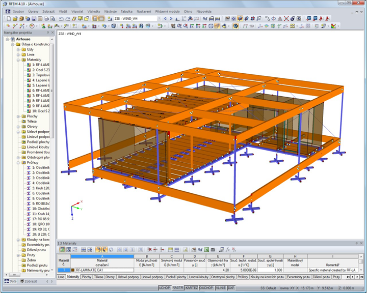 Model domu v programu RFEM (© ČVUT)