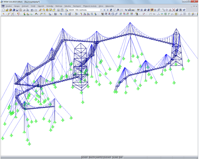 Celý model konstrukce v programu RFEM (© Meyer+Schubart)