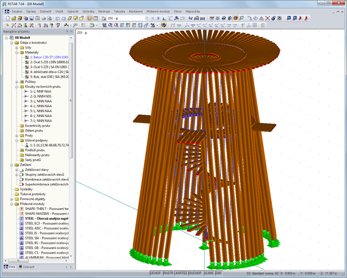Modell des Turmes in RSTAB (© Pirmin Jung Ingenieure)