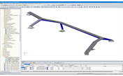 3D model nosné konstrukce lávky Isarsteg v programu RFEM (© Bergmeister Ingenieure GmbH)