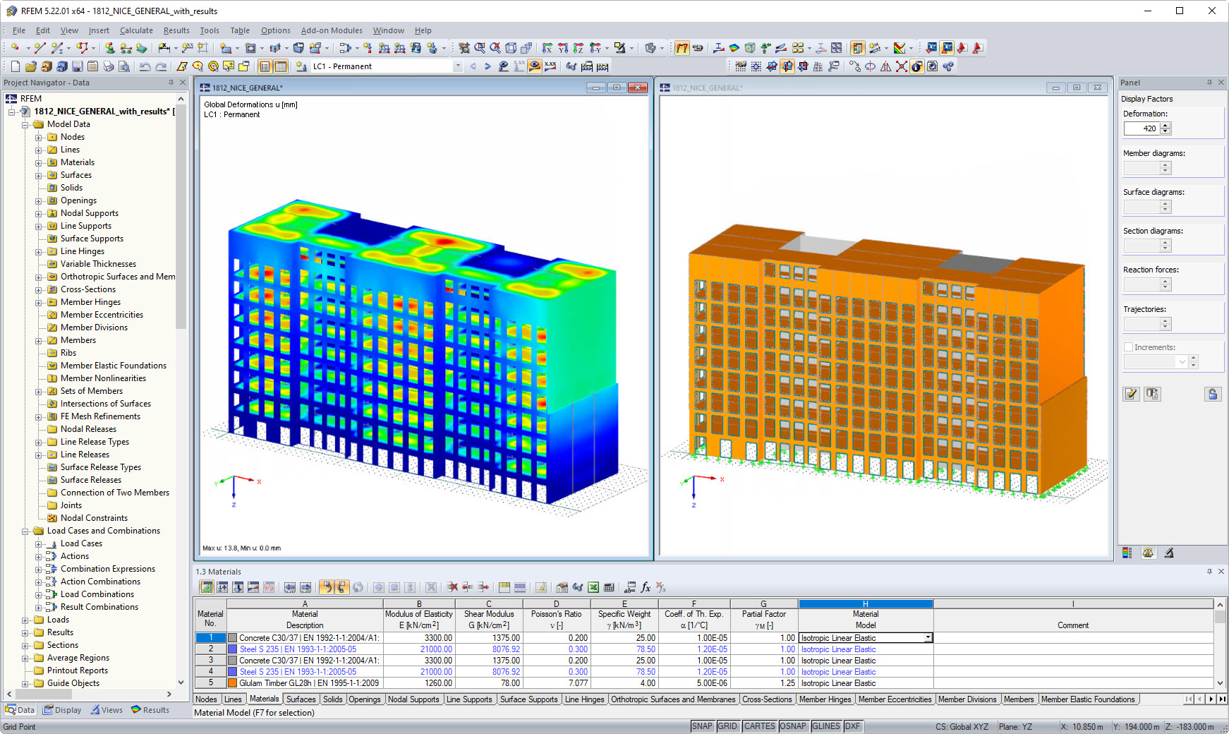 RFEM model Palazzo Méridia v Nice ve Francii (© CBS - Lifteam)