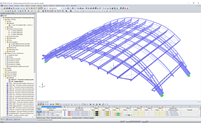 3D model střešní konstrukce v programu RSTAB (© Joachim Ingenieure)
