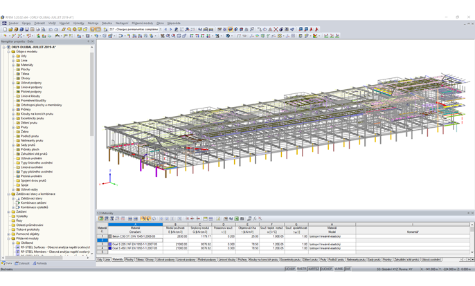 Model rozšíření jižního terminálu pařížského letiště Orly v programu RFEM (© Roux Ingénierie)
