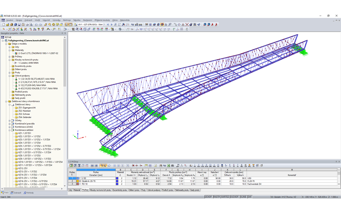 3D model pěší zóny v programu RSTAB (© Konstrukt: ING GmbH)