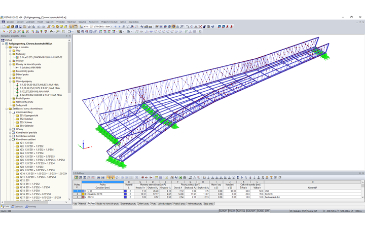 3D model pěší zóny v programu RSTAB (© Konstrukt: ING GmbH)