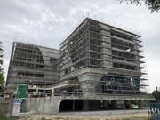 Gebäudeansicht - Rohbaufertigstellung (© künstlin ingenieure)