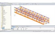 Model příhradové konstrukce v programu RFEM se zohledněním dvou nových podlaží (© Indermühle Bauingenieure)