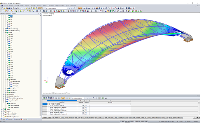 Stadionüberdachung nach Formfindung (© FHS Ingeniería Estructural Ltda.)