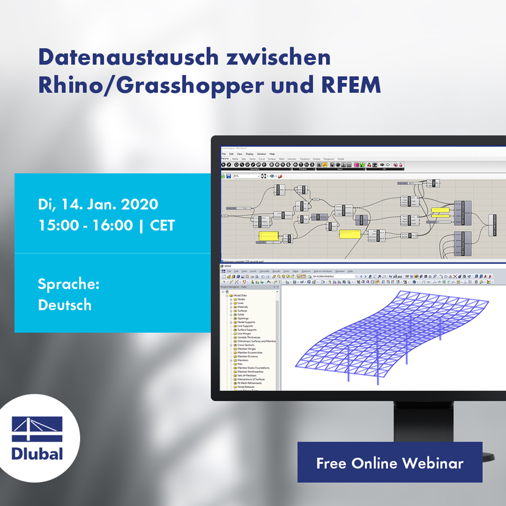 Výměna dat mezi programy Rhino, resp. Grasshopper a RFEM