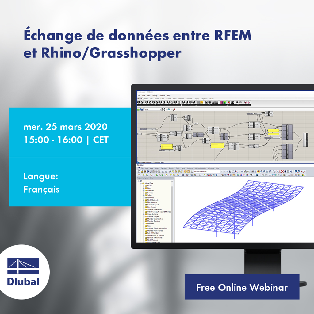 Výměna dat mezi programem RFEM\n a programem Rhino/Grasshopper