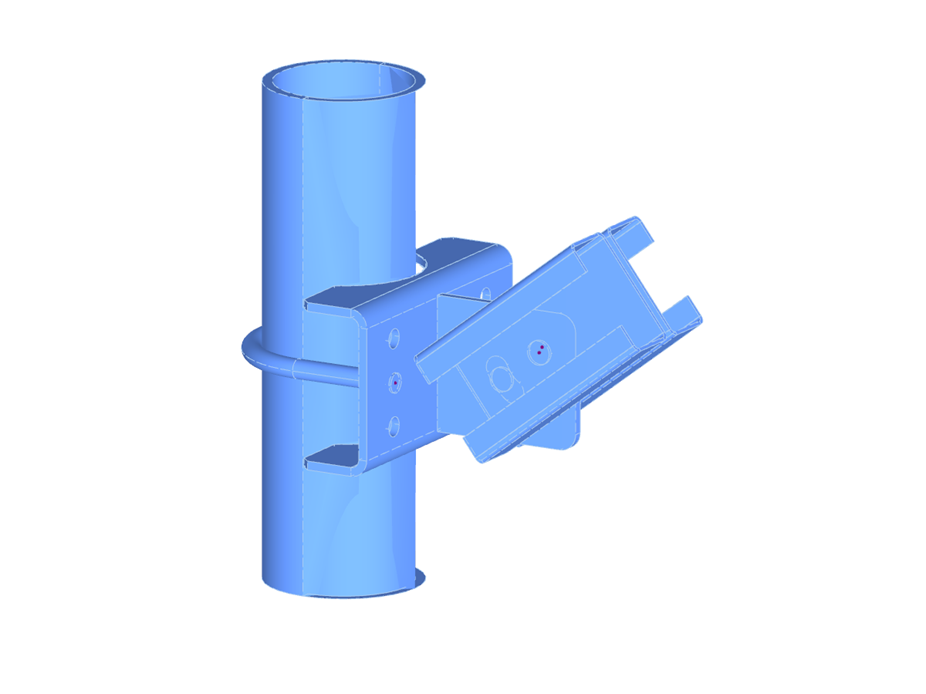 Steel Connection Modeled with Solid Elements