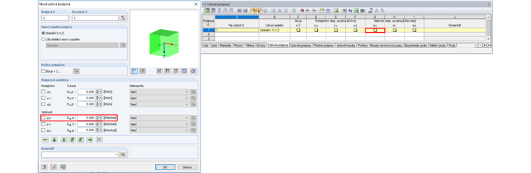 Dialog/Tabulka "Uzlové podpory"