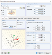 Nastavení pro rastr, pracovní rovinu a úchopení