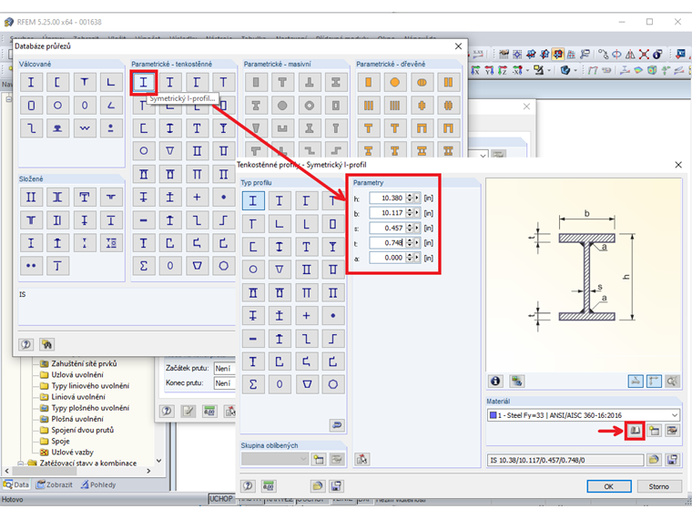 Uživatelsky zadaný průřez W10X66