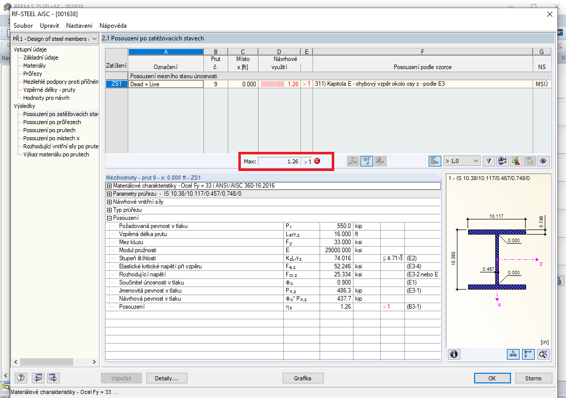 Výsledky pro nevyztužený sloup v RF-STEEL AISC
