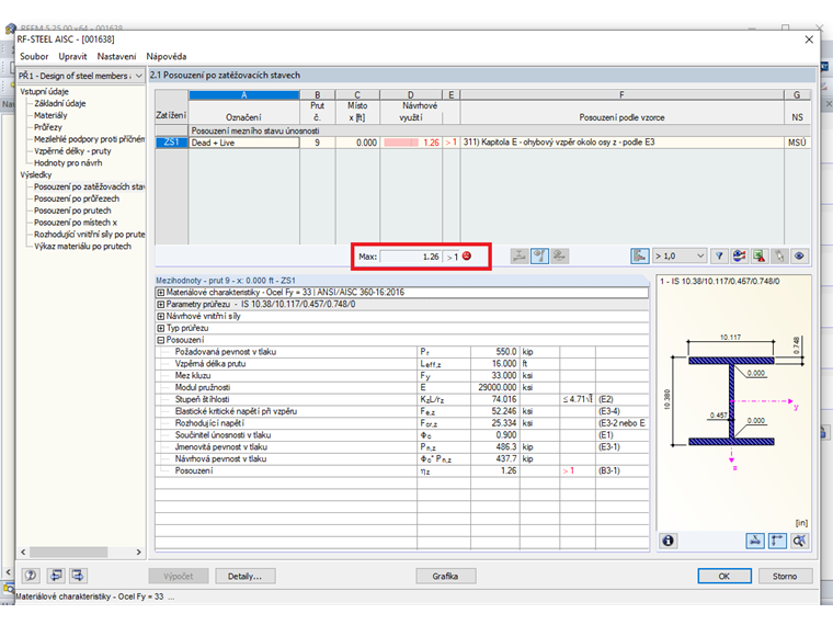 Výsledky pro nevyztužený sloup v RF-STEEL AISC