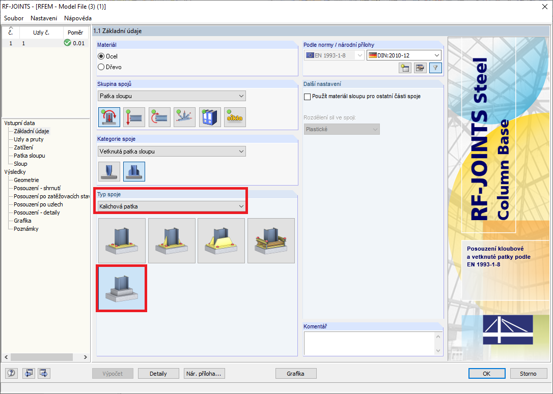 Základní údaje Typ spoje