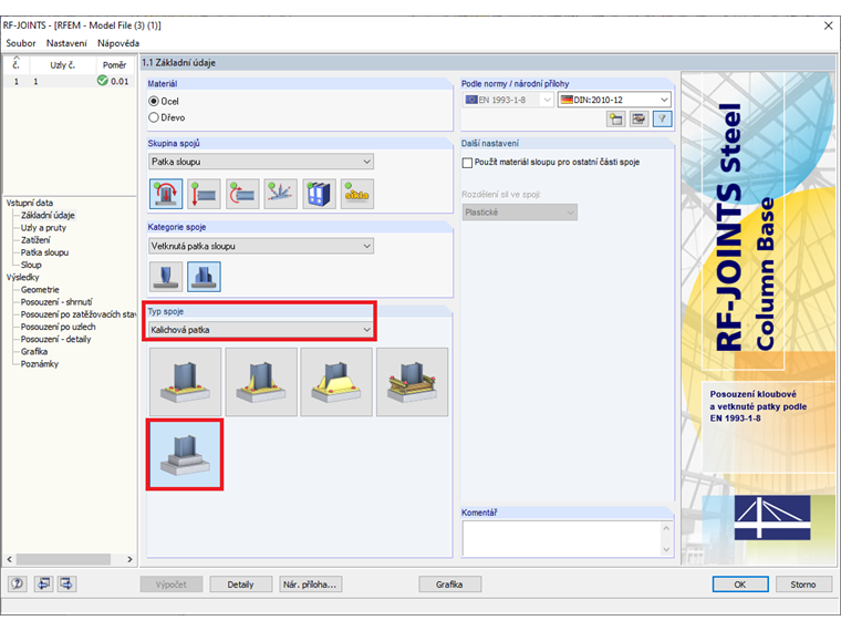 Základní údaje Typ spoje
