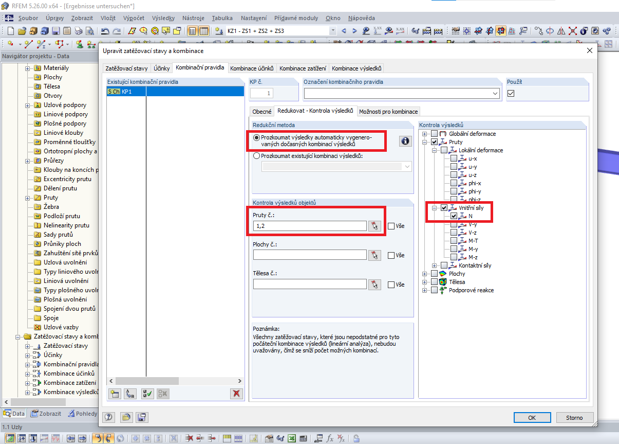 Redukovat - kontrola výsledků