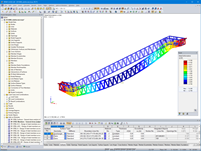 Model eskalátoru s deformacemi v programu RFEM (© Giant KONE Elevator Co., Ltd.)