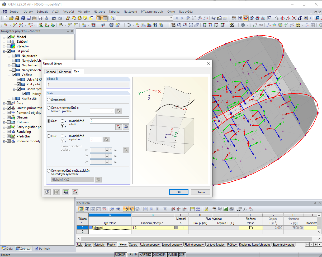 Definice lokálních os