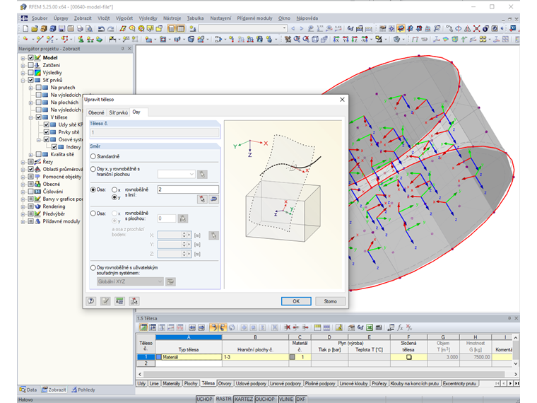 Definice lokálních os