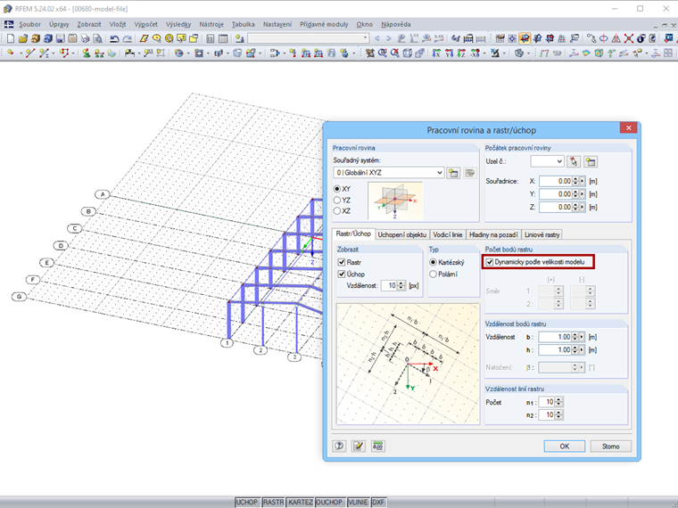 Přizpůsobení rastru velikosti modelu